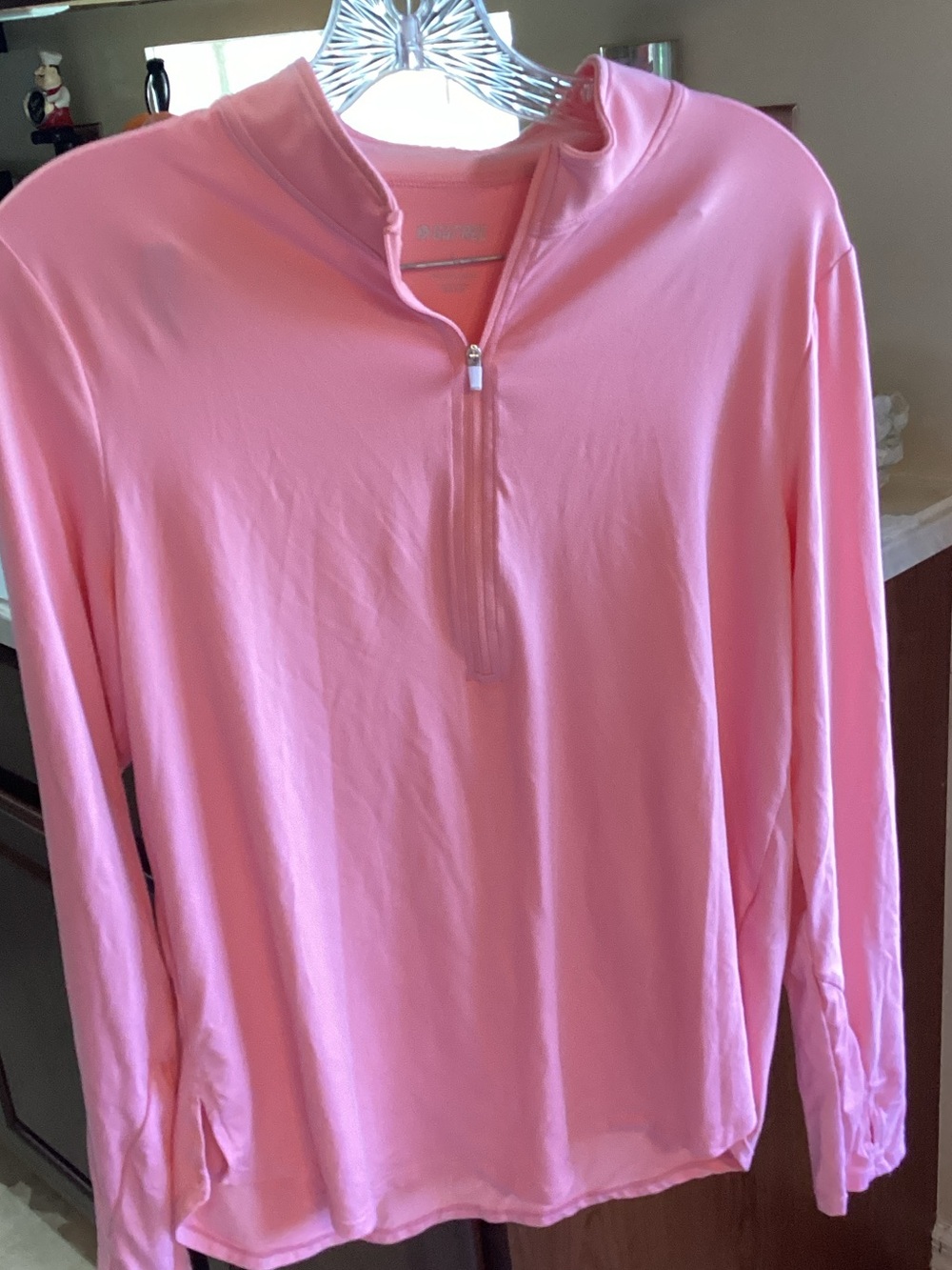 Women's Pink Quarter-Zip Pullover Athletic Jacket